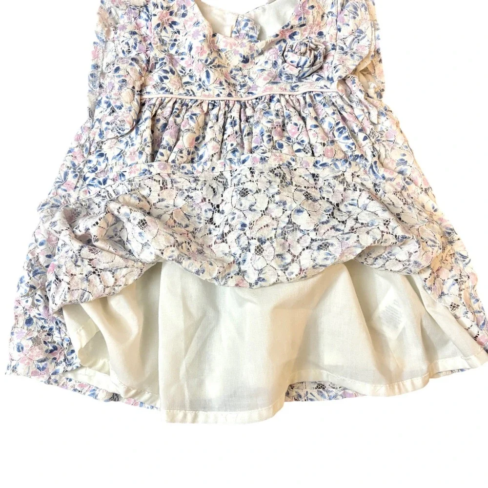 Catherine Malandrino Floral Lace‎ Dress Ruffle Sleeve Size 24m